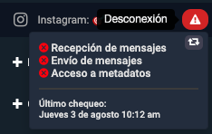 Estado de instagram desconectado