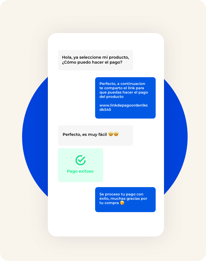 Recibe pagos directamente por chat